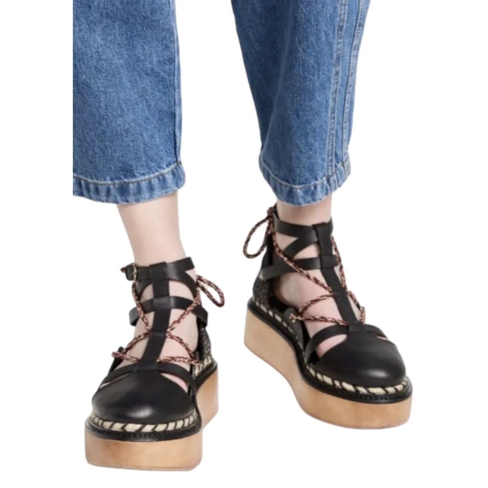 Ulla Johnson Salinas Twisted Rope Leather Flatform Platform NWOT $490 - Picture 2 of 14